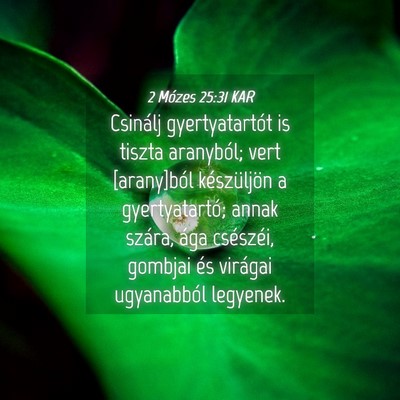 Picture 04 - 2 Mózes 25:31 KAR - Csinálj gyertyatartót is tiszta aranyból; vert - Bible Verse Picture