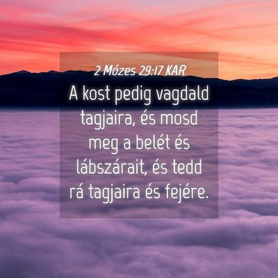 Picture 04 - 2 Mózes 29:17 KAR - A kost pedig vagdald tagjaira, és mosd meg a - Bible Verse Picture