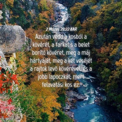 Picture 04 - 2 Mózes 29:22 KAR - Azután vedd a kosból a kövérét, a farkát s - Bible Verse Picture