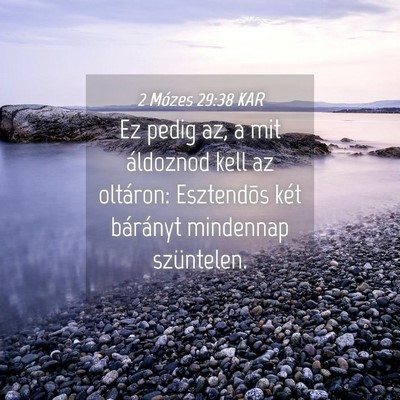 Picture 04 - 2 Mózes 29:38 KAR - Ez pedig az, a mit áldoznod kell az oltáron: - Bible Verse Picture