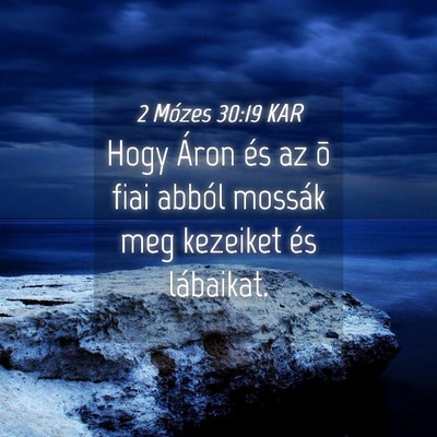 Picture 04 - 2 Mózes 30:19 KAR - Hogy Áron és az õ fiai abból mossák meg - Bible Verse Picture