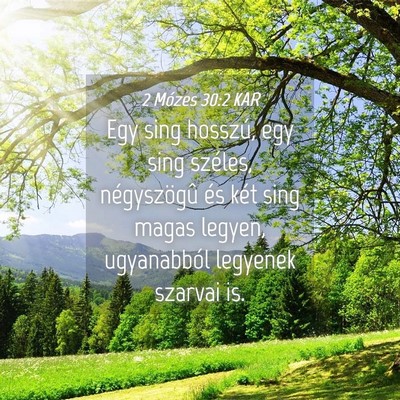 Picture 04 - 2 Mózes 30:2 KAR - Egy sing hosszú, egy sing széles, négyszögû - Bible Verse Picture