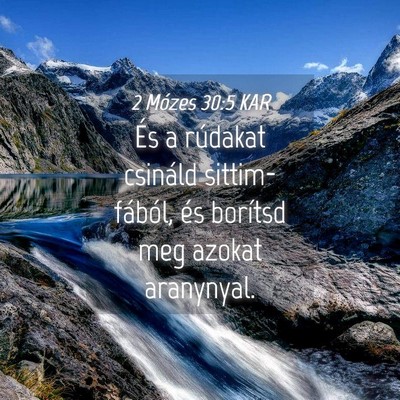 Picture 04 - 2 Mózes 30:5 KAR - És a rúdakat csináld sittim-fából, és - Bible Verse Picture