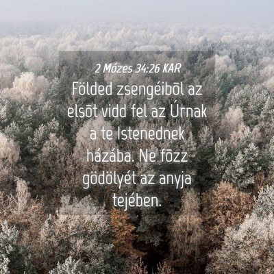 Picture 04 - 2 Mózes 34:26 KAR - Földed zsengéibõl az elsõt vidd fel az Úrnak - Bible Verse Picture