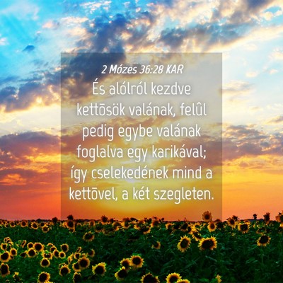 Picture 04 - 2 Mózes 36:28 KAR - És alólról kezdve kettõsök valának, felûl - Bible Verse Picture