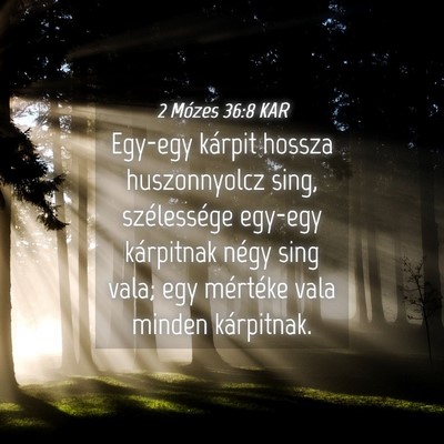 Picture 04 - 2 Mózes 36:8 KAR - Egy-egy kárpit hossza huszonnyolcz sing, - Bible Verse Picture