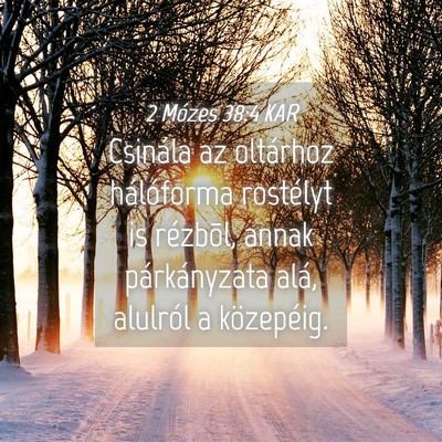 Picture 04 - 2 Mózes 38:4 KAR - Csinála az oltárhoz hálóforma rostélyt is - Bible Verse Picture