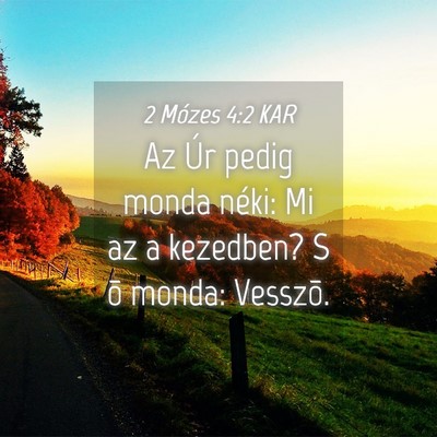 Picture 04 - 2 Mózes 4:2 KAR - Az Úr pedig monda néki: Mi az a kezedben? S õ - Bible Verse Picture