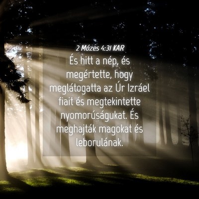 Picture 04 - 2 Mózes 4:31 KAR - És hitt a nép, és megértette, hogy - Bible Verse Picture