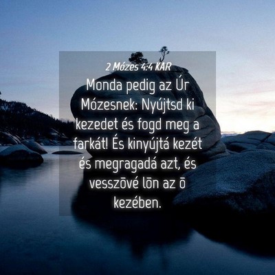 Picture 04 - 2 Mózes 4:4 KAR - Monda pedig az Úr Mózesnek: Nyújtsd ki kezedet - Bible Verse Picture
