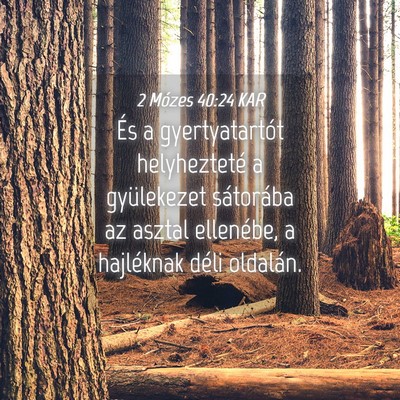 Picture 04 - 2 Mózes 40:24 KAR - És a gyertyatartót helyhezteté a gyülekezet - Bible Verse Picture