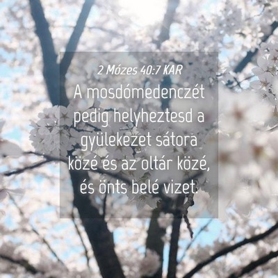 Picture 04 - 2 Mózes 40:7 KAR - A mosdómedenczét pedig helyheztesd a - Bible Verse Picture