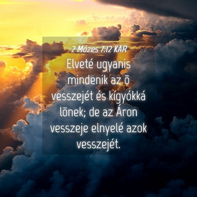Picture 04 - 2 Mózes 7:12 KAR - Elveté ugyanis mindenik az õ vesszejét és - Bible Verse Picture
