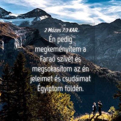 Picture 04 - 2 Mózes 7:3 KAR - Én pedig megkeményítem a Faraó szívét és - Bible Verse Picture