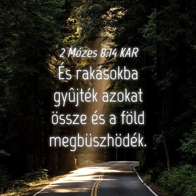 Picture 04 - 2 Mózes 8:14 KAR - És rakásokba gyûjték azokat össze és a - Bible Verse Picture