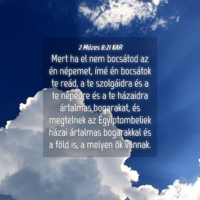 Picture 04 - 2 Mózes 8:21 KAR - Mert ha el nem bocsátod az én népemet, ímé - Bible Verse Picture