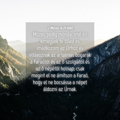 Picture 04 - 2 Mózes 8:29 KAR - Mózes pedig monda: Ímé én kimegyek te tõled - Bible Verse Picture