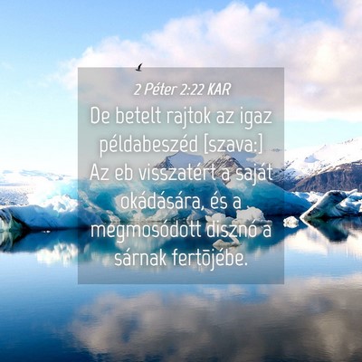 Picture 04 - 2 Péter 2:22 KAR - De betelt rajtok az igaz példabeszéd [szava:] - Bible Verse Picture