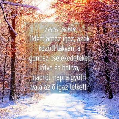 Picture 04 - 2 Péter 2:8 KAR - (Mert amaz igaz, azok között lakván, a gonosz - Bible Verse Picture