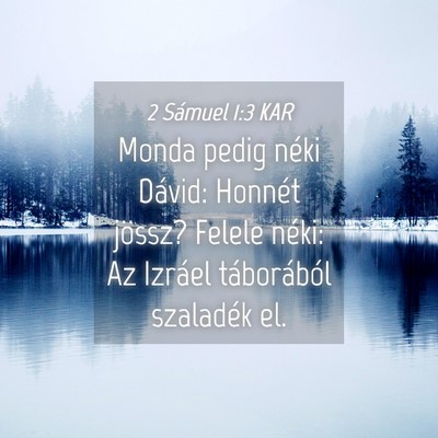 Picture 04 - 2 Sámuel 1:3 KAR - Monda pedig néki Dávid: Honnét jössz? Felele - Bible Verse Picture