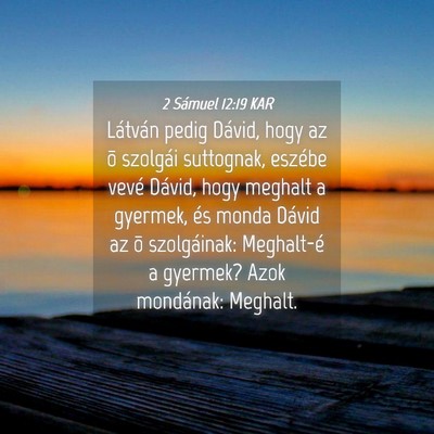 Picture 04 - 2 Sámuel 12:19 KAR - Látván pedig Dávid, hogy az õ szolgái - Bible Verse Picture