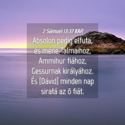 Picture 04 - 2 Sámuel 13:37 KAR - Absolon pedig elfuta, és méne Talmaihoz, - Bible Verse Picture