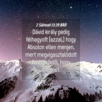 Picture 04 - 2 Sámuel 13:39 KAR - Dávid király pedig felhagyott [azzal,] hogy - Bible Verse Picture