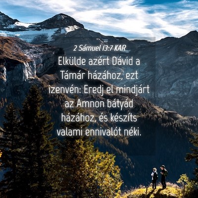 Picture 04 - 2 Sámuel 13:7 KAR - Elkülde azért Dávid a Támár házához, ezt - Bible Verse Picture