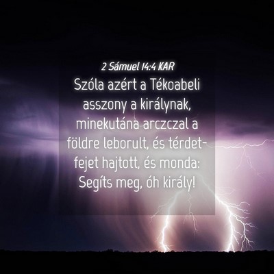 Picture 04 - 2 Sámuel 14:4 KAR - Szóla azért a Tékoabeli asszony a királynak, - Bible Verse Picture