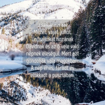 Picture 04 - 2 Sámuel 17:29 KAR - Mézet, vajat, juhot, ünõsajtokat hozának - Bible Verse Picture