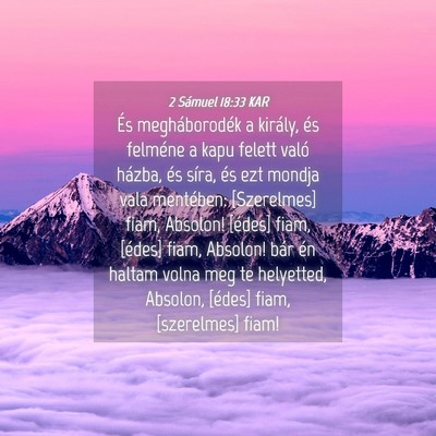Picture 04 - 2 Sámuel 18:33 KAR - És megháborodék a király, és felméne a kapu - Bible Verse Picture