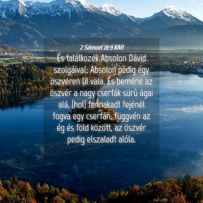 Picture 04 - 2 Sámuel 18:9 KAR - És találkozék Absolon Dávid szolgáival; - Bible Verse Picture