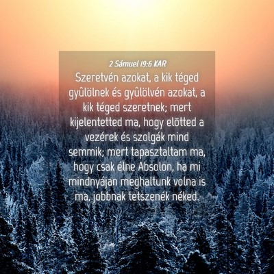 Picture 04 - 2 Sámuel 19:6 KAR - Szeretvén azokat, a kik téged gyûlölnek és - Bible Verse Picture