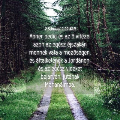 Picture 04 - 2 Sámuel 2:29 KAR - Abner pedig és az õ vitézei azon az egész - Bible Verse Picture