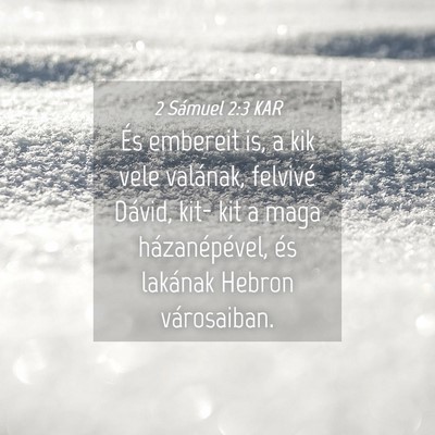 Picture 04 - 2 Sámuel 2:3 KAR - És embereit is, a kik vele valának, felvivé - Bible Verse Picture