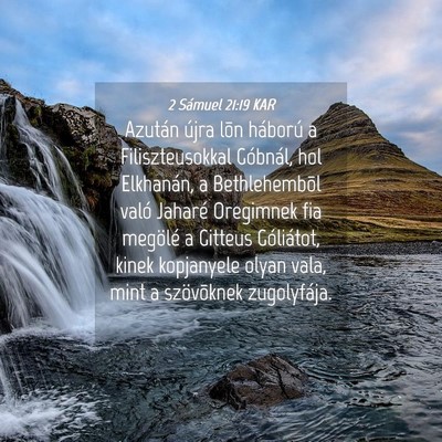 Picture 04 - 2 Sámuel 21:19 KAR - Azután újra lõn háború a Filiszteusokkal - Bible Verse Picture