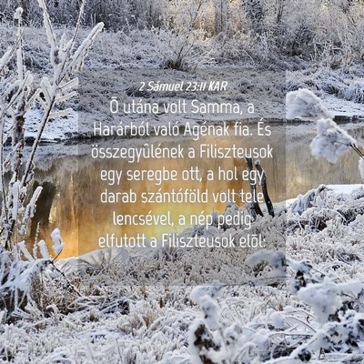 Picture 04 - 2 Sámuel 23:11 KAR - Õ utána volt Samma, a Harárból való Agénak - Bible Verse Picture