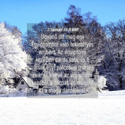 Picture 04 - 2 Sámuel 23:21 KAR - Ugyanõ ölt meg egy Égyiptomból való - Bible Verse Picture