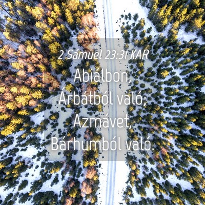 Picture 04 - 2 Sámuel 23:31 KAR - Abiálbon, Árbátból való; Azmávet, - Bible Verse Picture