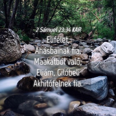 Picture 04 - 2 Sámuel 23:34 KAR - Elifélet, Ahásbainak fia, Maakátból való; - Bible Verse Picture