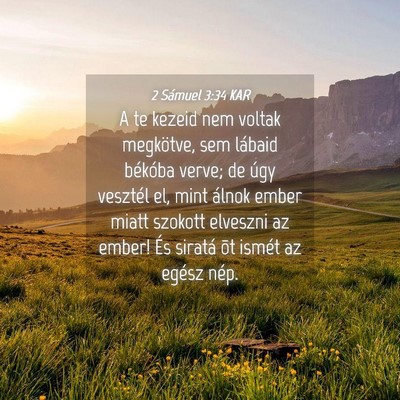 Picture 04 - 2 Sámuel 3:34 KAR - A te kezeid nem voltak megkötve, sem lábaid - Bible Verse Picture
