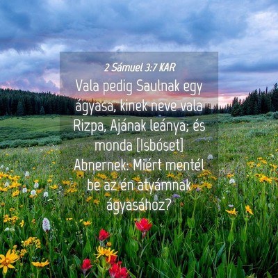 Picture 04 - 2 Sámuel 3:7 KAR - Vala pedig Saulnak egy ágyasa, kinek neve vala - Bible Verse Picture