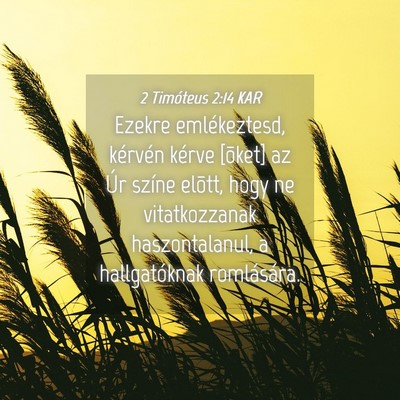 Picture 04 - 2 Timóteus 2:14 KAR - Ezekre emlékeztesd, kérvén kérve [õket] az - Bible Verse Picture