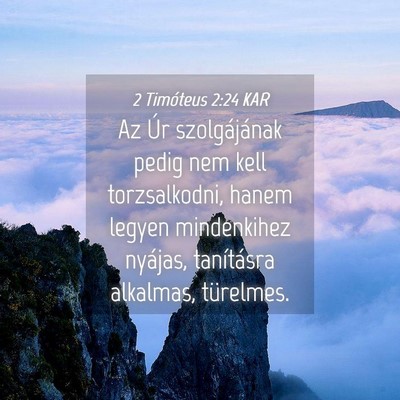 Picture 04 - 2 Timóteus 2:24 KAR - Az Úr szolgájának pedig nem kell torzsalkodni, - Bible Verse Picture