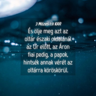Picture 04 - 3 Mózes 1:11 KAR - És ölje meg azt az oltár északi oldalánál - Bible Verse Picture