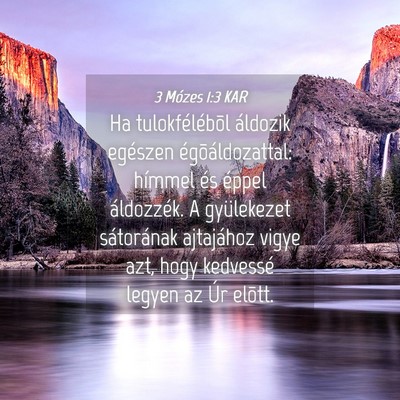 Picture 04 - 3 Mózes 1:3 KAR - Ha tulokfélébõl áldozik egészen - Bible Verse Picture