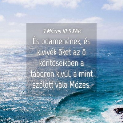 Picture 04 - 3 Mózes 10:5 KAR - És odamenének, és kivivék õket az õ - Bible Verse Picture