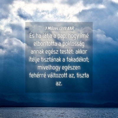Picture 04 - 3 Mózes 13:13 KAR - És ha látja a pap, hogy ímé elborította a - Bible Verse Picture