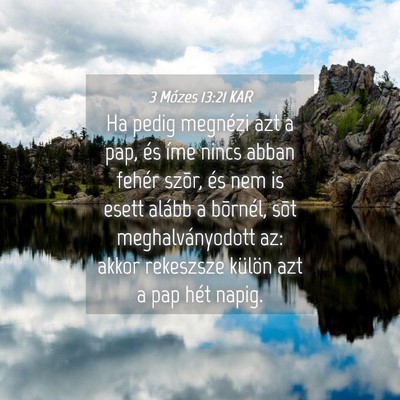 Picture 04 - 3 Mózes 13:21 KAR - Ha pedig megnézi azt a pap, és íme nincs abban - Bible Verse Picture