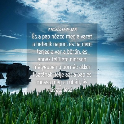 Picture 04 - 3 Mózes 13:34 KAR - És a pap nézze meg a varat a hetedik napon, és - Bible Verse Picture